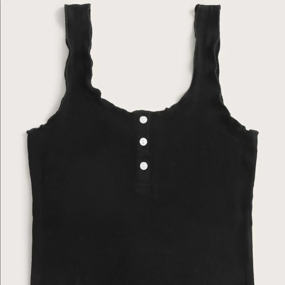 New Maja ribbed black tank basics